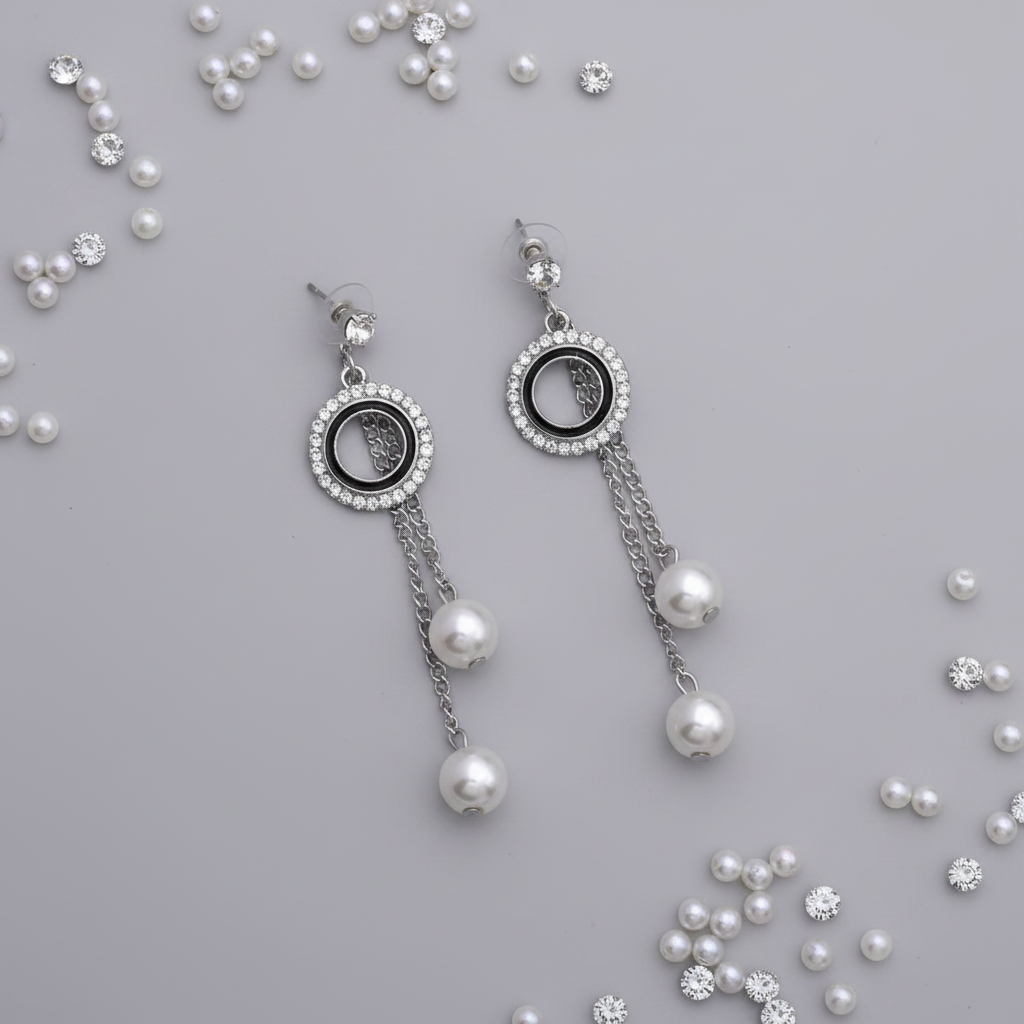 Instagram Flatlay - Stylish Silver Color Anti Tarnish Earrings With Modern Look For Office Or Party