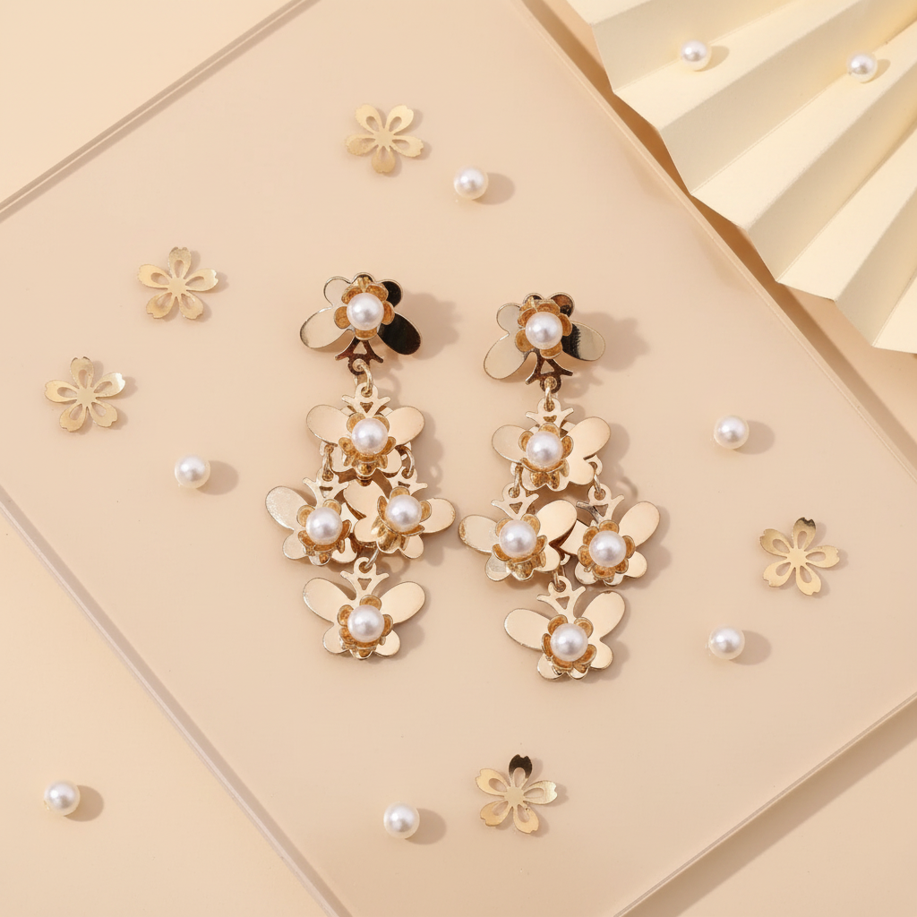 Instagram Flatlay - Gold Color Anti Tarnish Earrings Wedding
