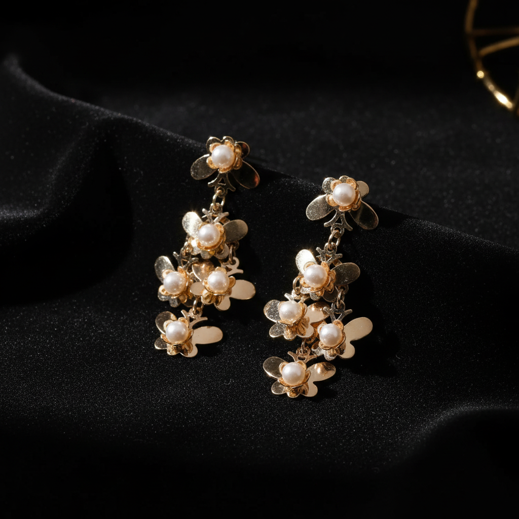 Dark Moody - Gold Color Anti Tarnish Earrings Wedding